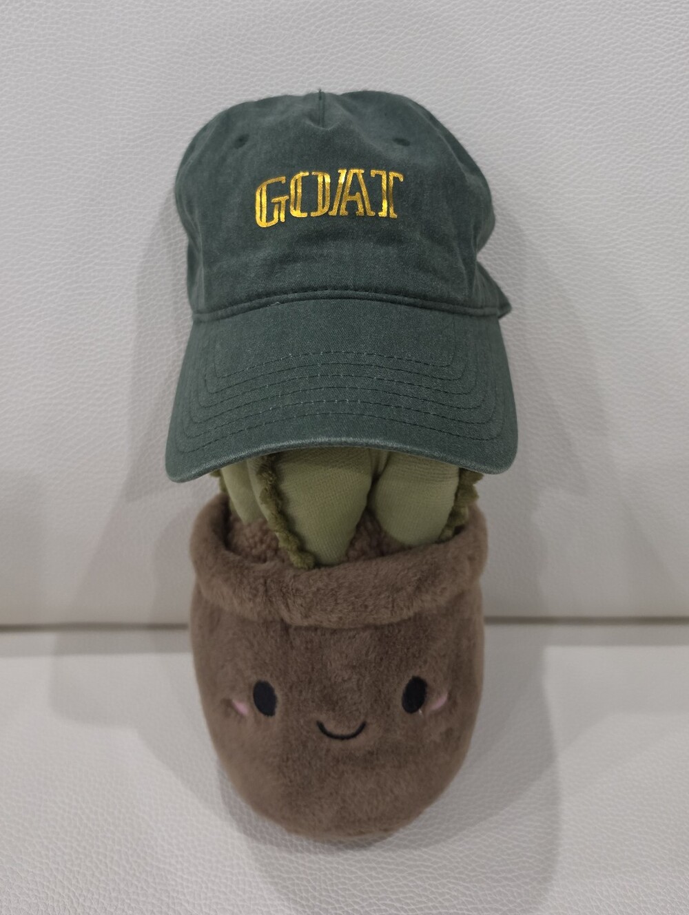 Spencers GOAT Distressed Forest Green Gold Relaxed Unisex Cap Streetwear Grunge